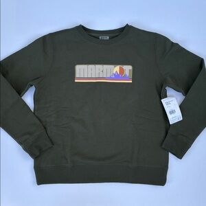 Marmot Women’s Montane Crew Sweatshirt Crewneck Sweater Nori Olive Green Large